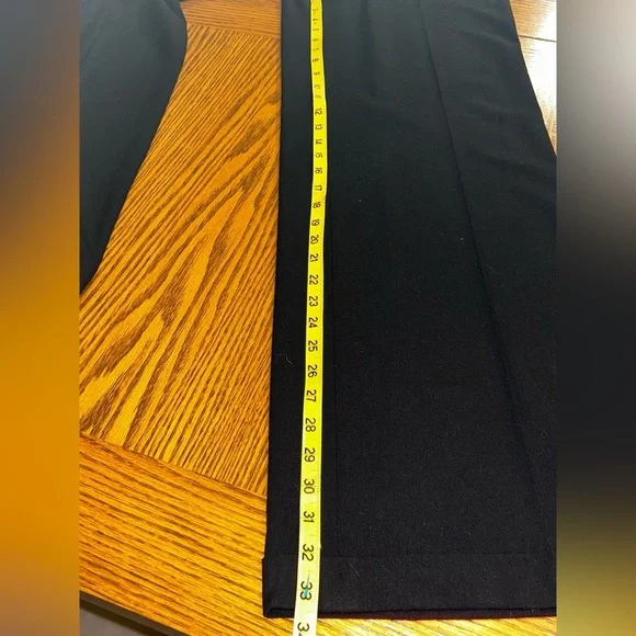 NWT Tahari Elegant Black Wide-Leg Cuff Zip Dress Pants Front Pockets Size 14 - Picture 8 of 12